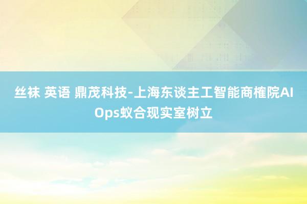 丝袜 英语 鼎茂科技-上海东谈主工智能商榷院AIOps蚁合现实室树立