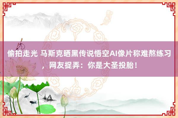 偷拍走光 马斯克晒黑传说悟空AI像片称难熬练习，网友捉弄：你是大圣投胎！