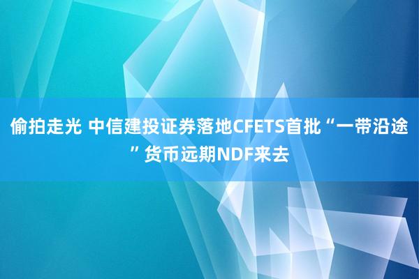 偷拍走光 中信建投证券落地CFETS首批“一带沿途”货币远期NDF来去