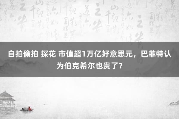 自拍偷拍 探花 市值超1万亿好意思元，巴菲特认为伯克希尔也贵了？