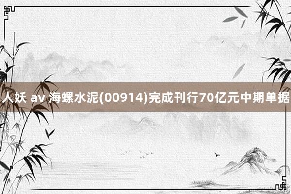 人妖 av 海螺水泥(00914)完成刊行70亿元中期单据