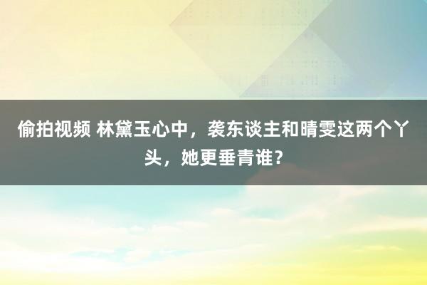 偷拍视频 林黛玉心中，袭东谈主和晴雯这两个丫头，她更垂青谁？