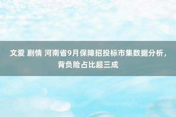 文爱 剧情 河南省9月保障招投标市集数据分析，背负险占比超三成