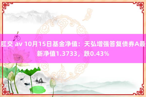 肛交 av 10月15日基金净值：天弘增强答复债券A最新净值1.3733，跌0.43%