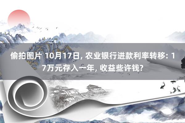 偷拍图片 10月17日, 农业银行进款利率转移: 17万元存入一年, 收益些许钱?