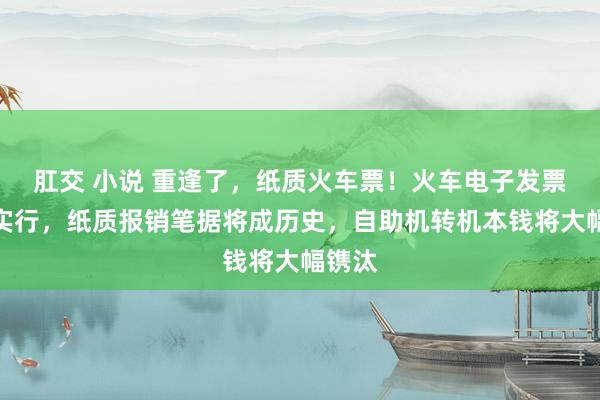 肛交 小说 重逢了，纸质火车票！火车电子发票寰宇实行，纸质报销笔据将成历史，自助机转机本钱将大幅镌汰