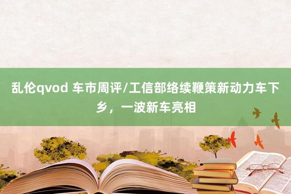 乱伦qvod 车市周评/工信部络续鞭策新动力车下乡，一波新车亮相