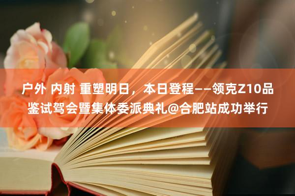 户外 内射 重塑明日，本日登程——领克Z10品鉴试驾会暨集体委派典礼@合肥站成功举行