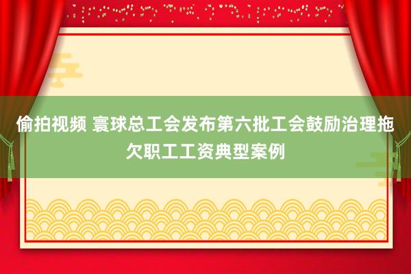 偷拍视频 寰球总工会发布第六批工会鼓励治理拖欠职工工资典型案例