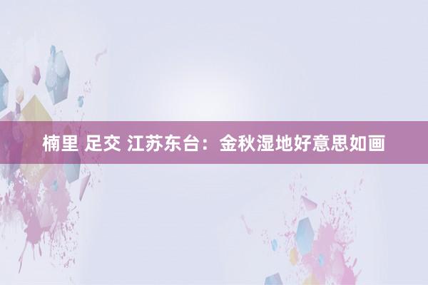 楠里 足交 江苏东台：金秋湿地好意思如画