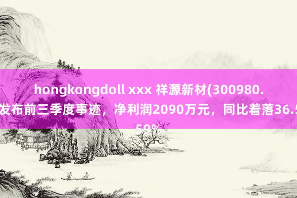 hongkongdoll xxx 祥源新材(300980.SZ)发布前三季度事迹，净利润2090万元，同比着落36.59%