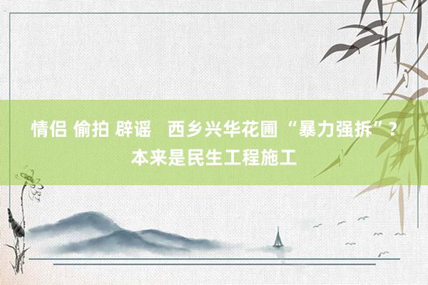 情侣 偷拍 辟谣   西乡兴华花圃 “暴力强拆”？本来是民生工程施工