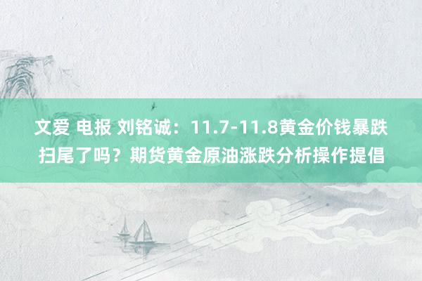 文爱 电报 刘铭诚：11.7-11.8黄金价钱暴跌扫尾了吗？期货黄金原油涨跌分析操作提倡