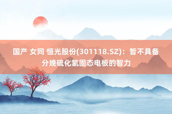 国产 女同 恒光股份(301118.SZ)：暂不具备分娩硫化氢固态电板的智力