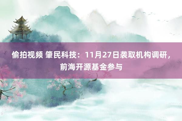 偷拍视频 肇民科技：11月27日袭取机构调研，前海开源基金参与