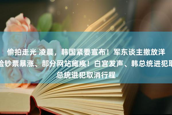 偷拍走光 凌晨，韩国紧要宣布！军东谈主撤放洋会！避险钞票暴涨、部分网站瘫痪！白宫发声、韩总统进犯取消行程