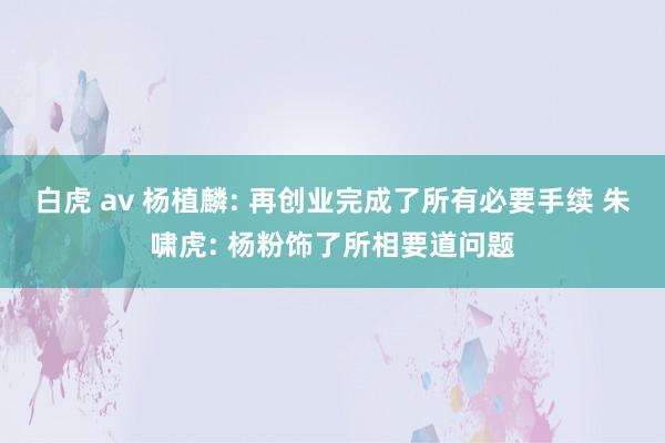 白虎 av 杨植麟: 再创业完成了所有必要手续 朱啸虎: 杨粉饰了所相要道问题