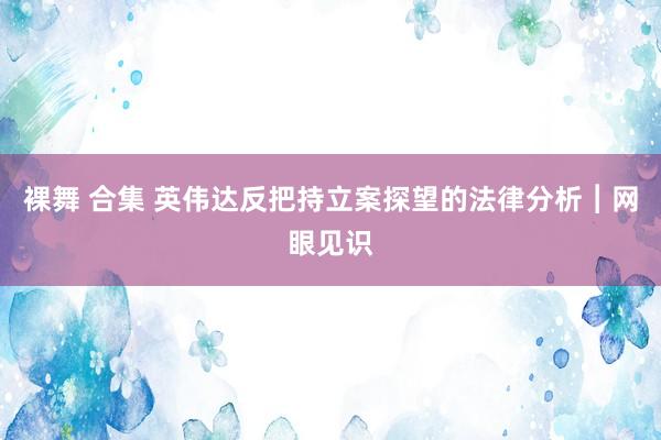 裸舞 合集 英伟达反把持立案探望的法律分析︱网眼见识