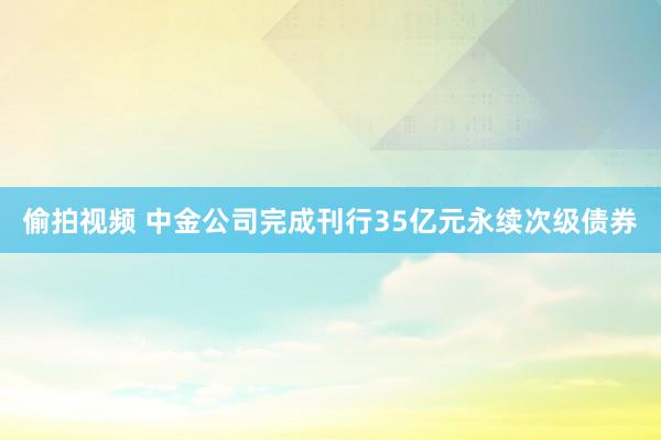 偷拍视频 中金公司完成刊行35亿元永续次级债券