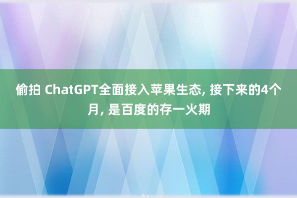 偷拍 ChatGPT全面接入苹果生态, 接下来的4个月, 是百度的存一火期