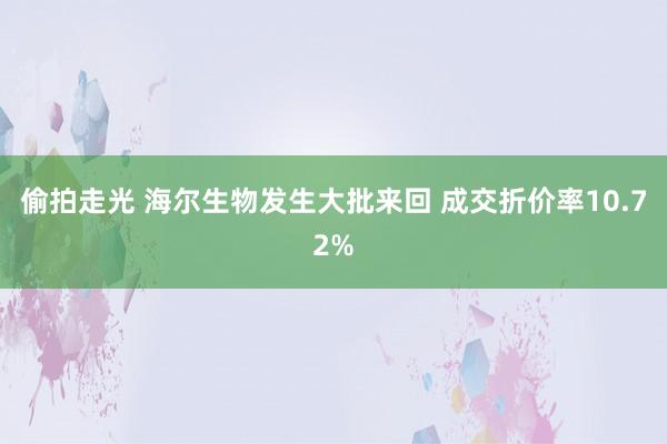 偷拍走光 海尔生物发生大批来回 成交折价率10.72%