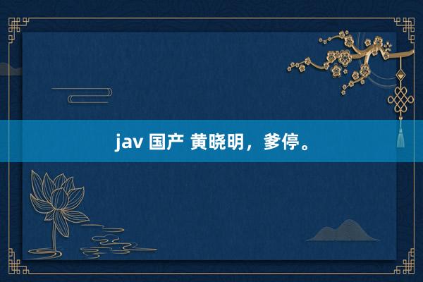 jav 国产 黄晓明，爹停。