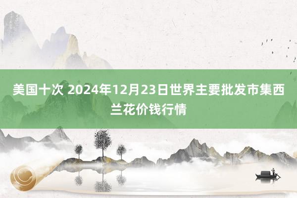 美国十次 2024年12月23日世界主要批发市集西兰花价钱行情