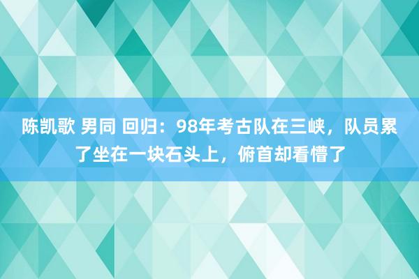 陈凯歌 男同 回归：98年考古队在三峡，队员累了坐在一块石头上，俯首却看懵了