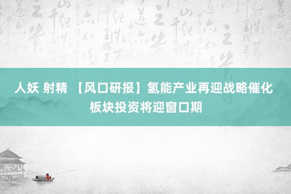 人妖 射精 【风口研报】氢能产业再迎战略催化 板块投资将迎窗口期