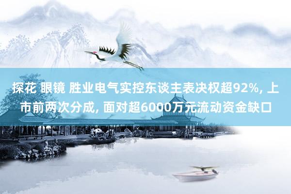 探花 眼镜 胜业电气实控东谈主表决权超92%, 上市前两次分成, 面对超6000万元流动资金缺口