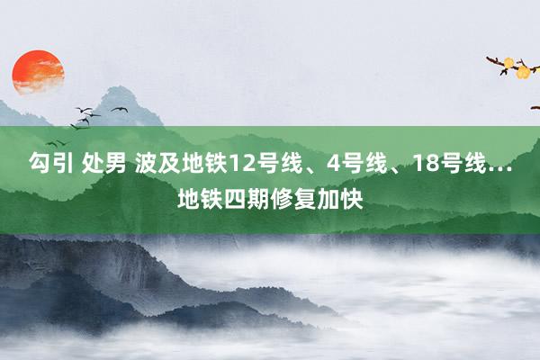 勾引 处男 波及地铁12号线、4号线、18号线…地铁四期修复加快