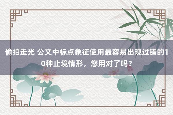 偷拍走光 公文中标点象征使用最容易出现过错的10种止境情形，您用对了吗？