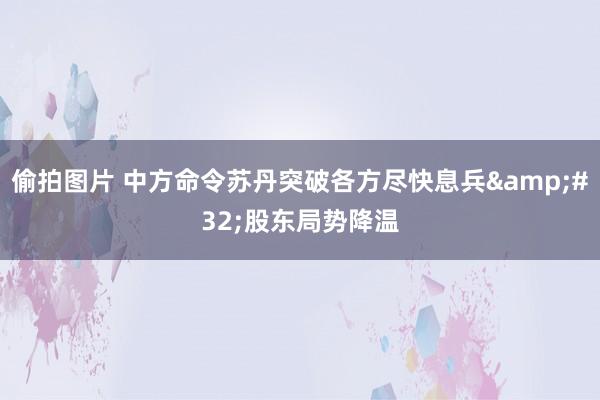 偷拍图片 中方命令苏丹突破各方尽快息兵&#32;股东局势降温